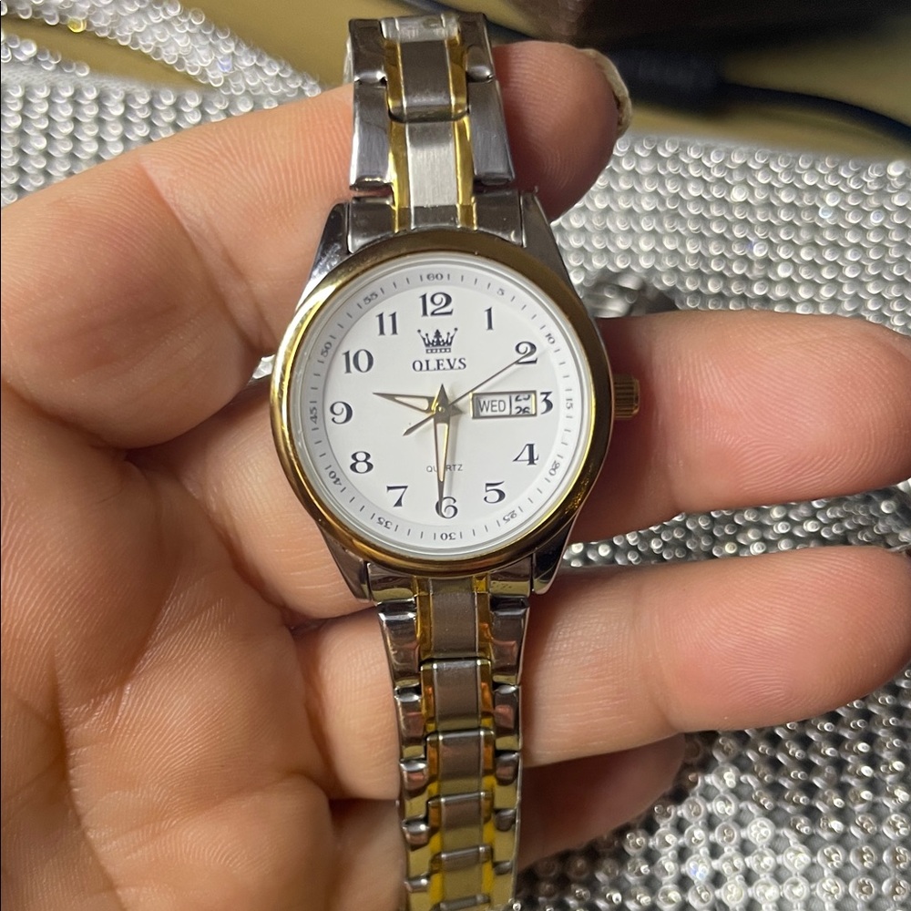 OLEVS Women's Silver and Gold Watch